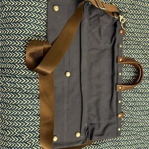 Line of Trade- No 312 Stylish Navy and Brown Leather Men's Bag